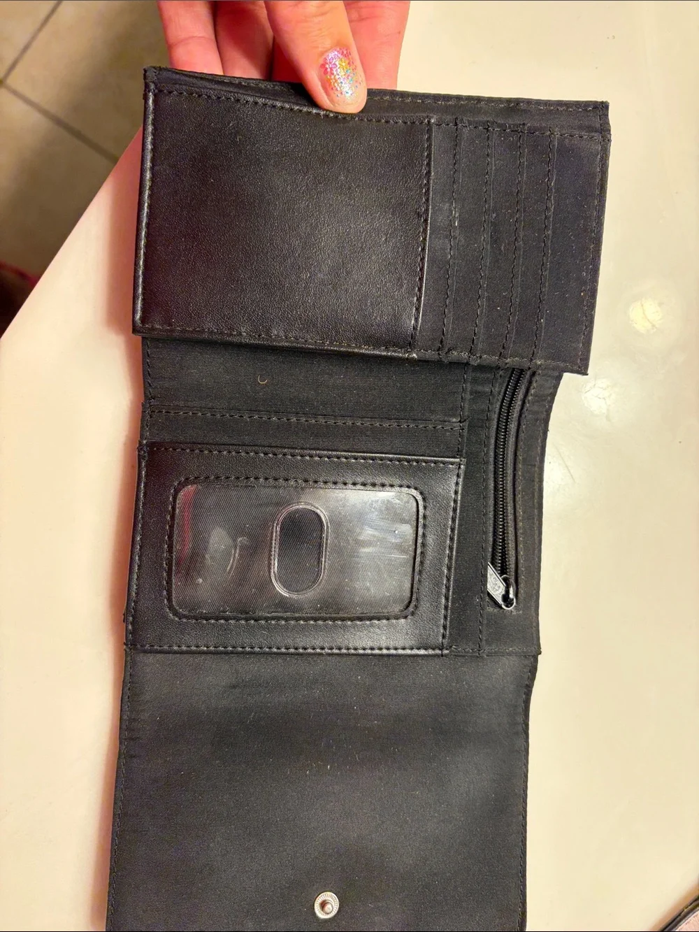 Nine West Black Folded Card & Key Holder